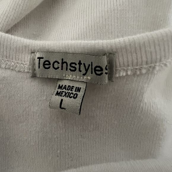 Vintage Pancho’s Surf Shop Women’s Cropped Tank White Black Logo Large Pismo - Picture 9 of 10